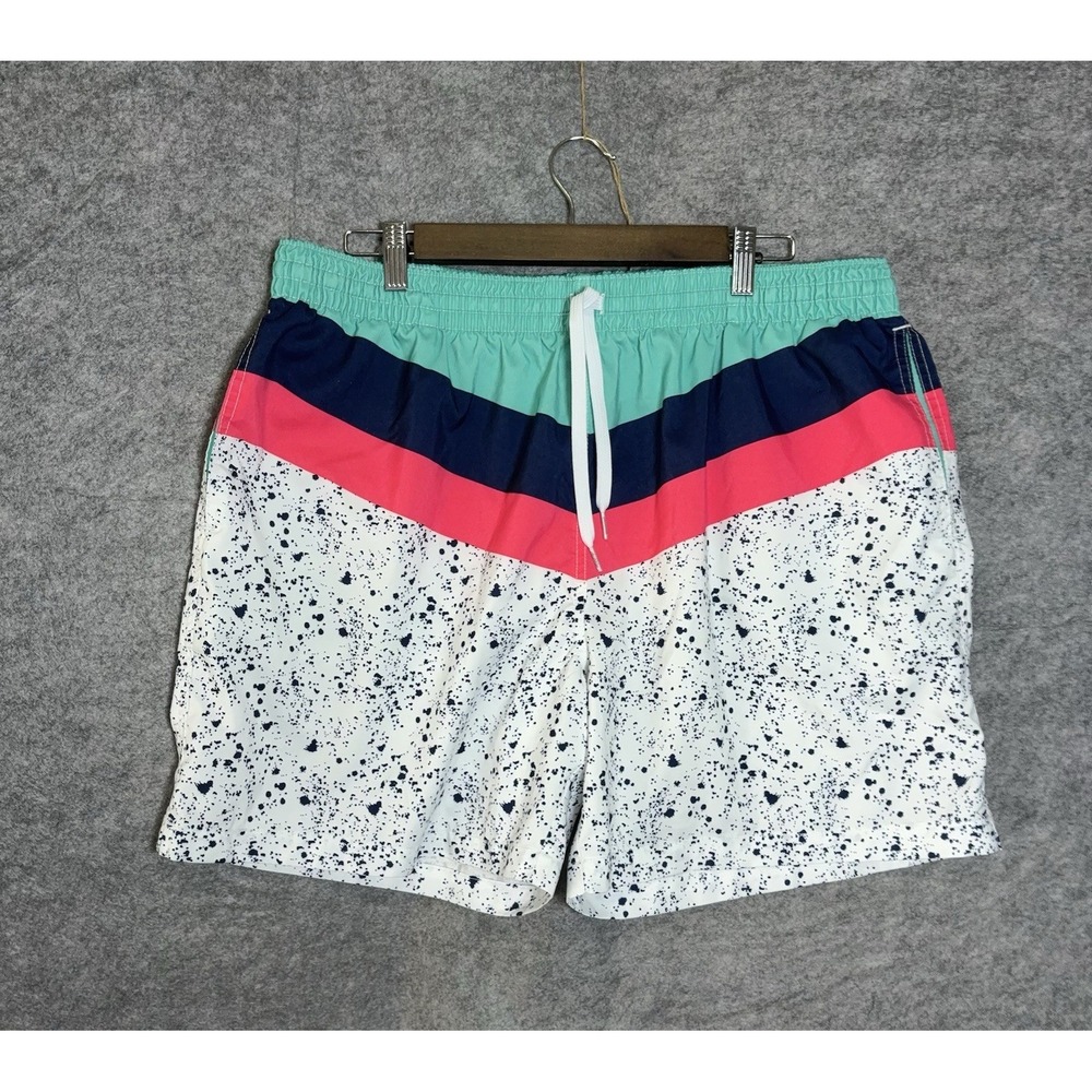Chubbies Swim Trunks Men XXL 2XL White Splatter 4-Way Stretch Pocket 6.5" Inseam